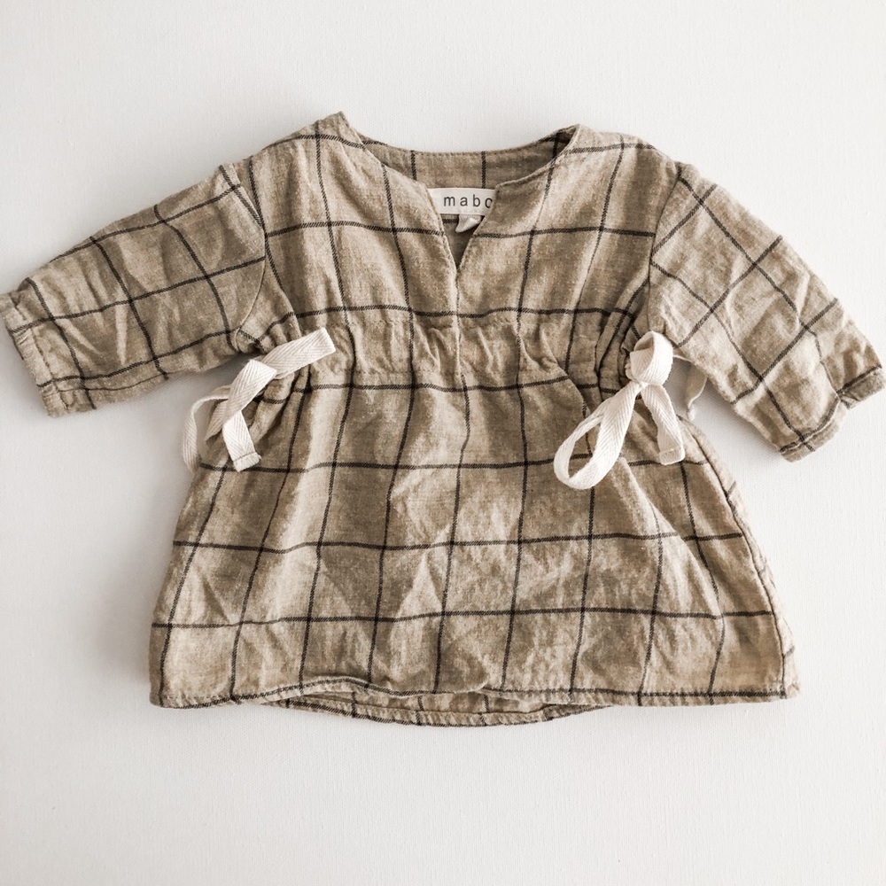 Mabo Cinch Waist Windowpane Tunic // 0-3 Mo